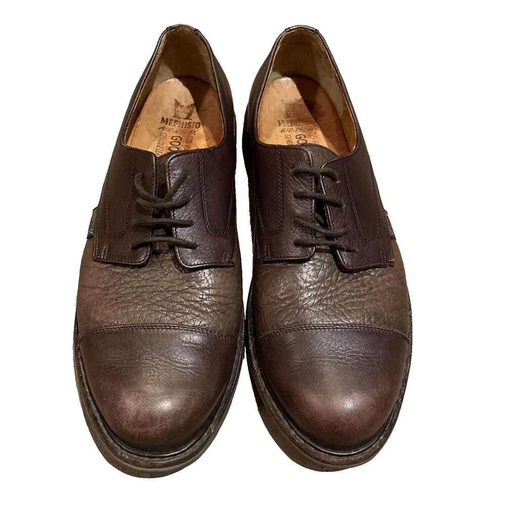 Mephisto Melchior Brown Leather Cap Toe Oxford Dress Shoes Goodyear Welt Mens 10